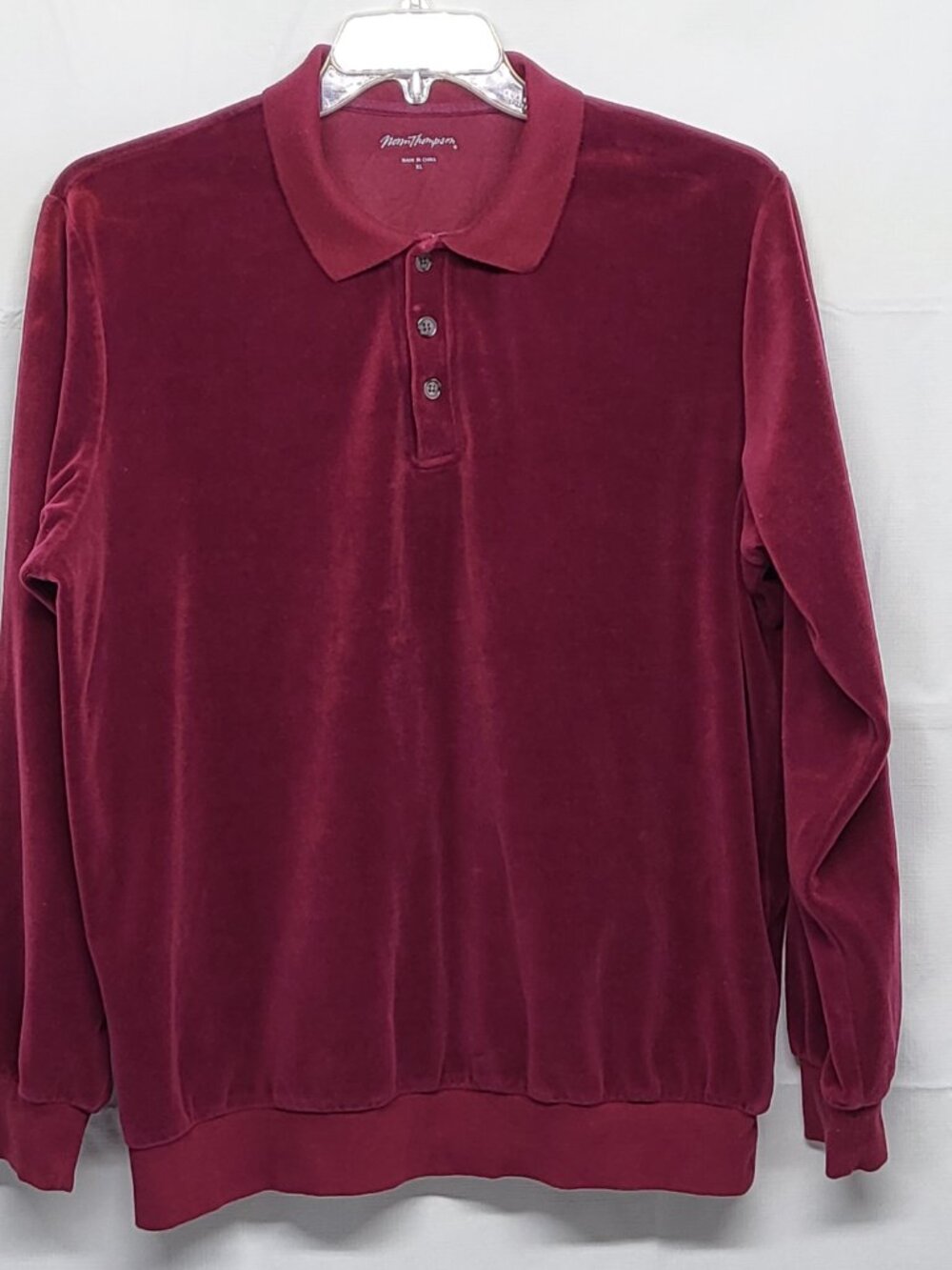 Norm Thompson Mens Velour Sweatshirt XL Long Sleeve Banded Hem Dadcore Preppy